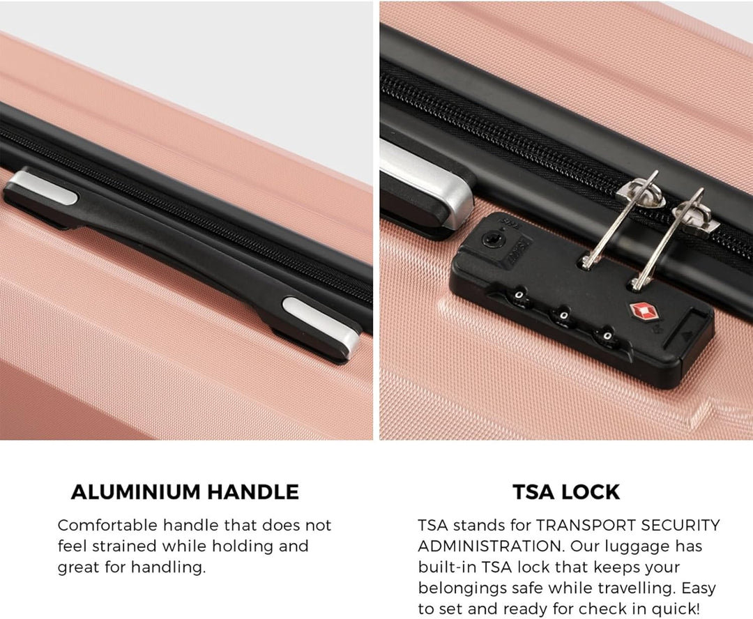 Lichtgewicht JetTrek trolley koffer met 360° draaiwielen, perfect als handbagage en reisbagage.