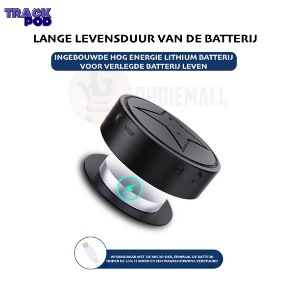 Compacte magnetische GPS-tracker voor voertuigen, zwart veldachtig ontwerp, ideale realtime beveiligingstracer.