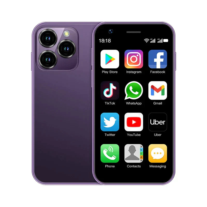 Draagbare mini Android-smartphone met Dual-SIM en GPS; perfecte compacte gadget voor elke reis.