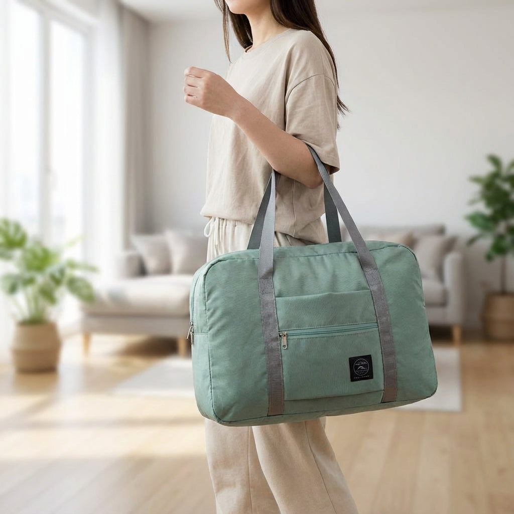 Compacte opvouwbare FoldLite weekendtas, ideaal als handbagage of extra reistas.