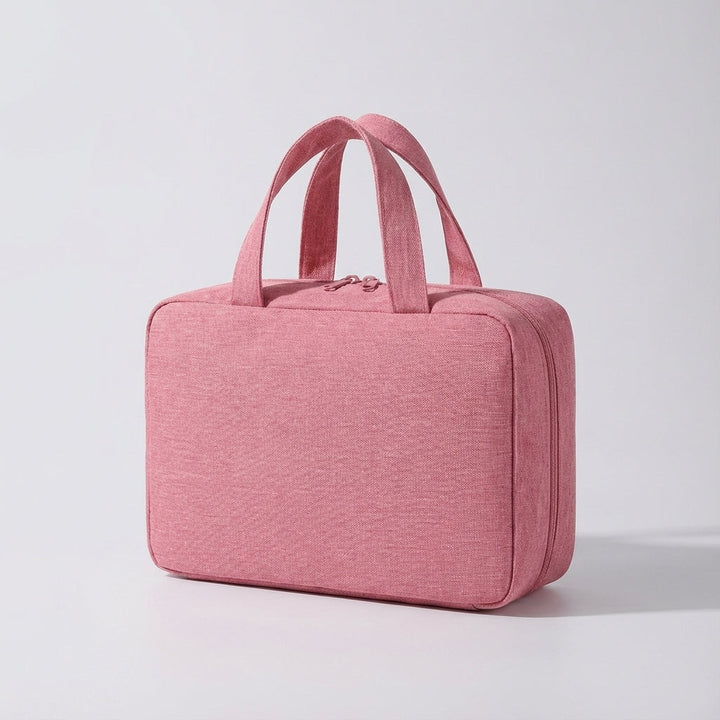 Stijlvolle opvouwbare toilettas met duurzaam materiaal en rits, een compacte badkamer organizer.