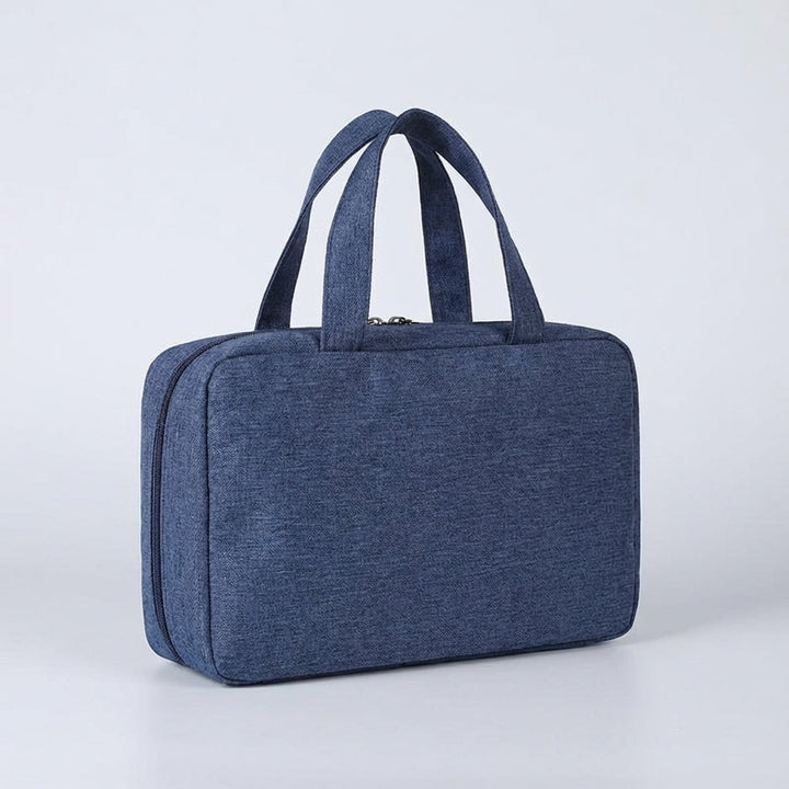 Moderne unisex opvouwbare toilettas met handige ophanghaak en rits, essentieel voor elke reis.