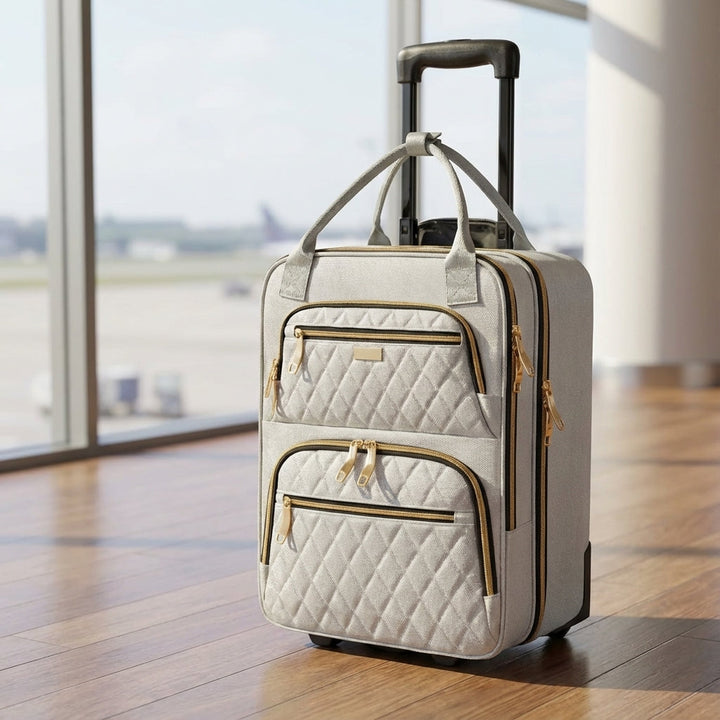 Compacte SwiftSeat rolkoffer met laptopvak, perfect voor onder de stoel op reis. Handige handbagage.