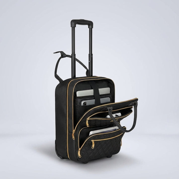 Compacte SwiftSeat reistas met laptopcompartiment, perfect voor handbagage en zakelijk gebruik.