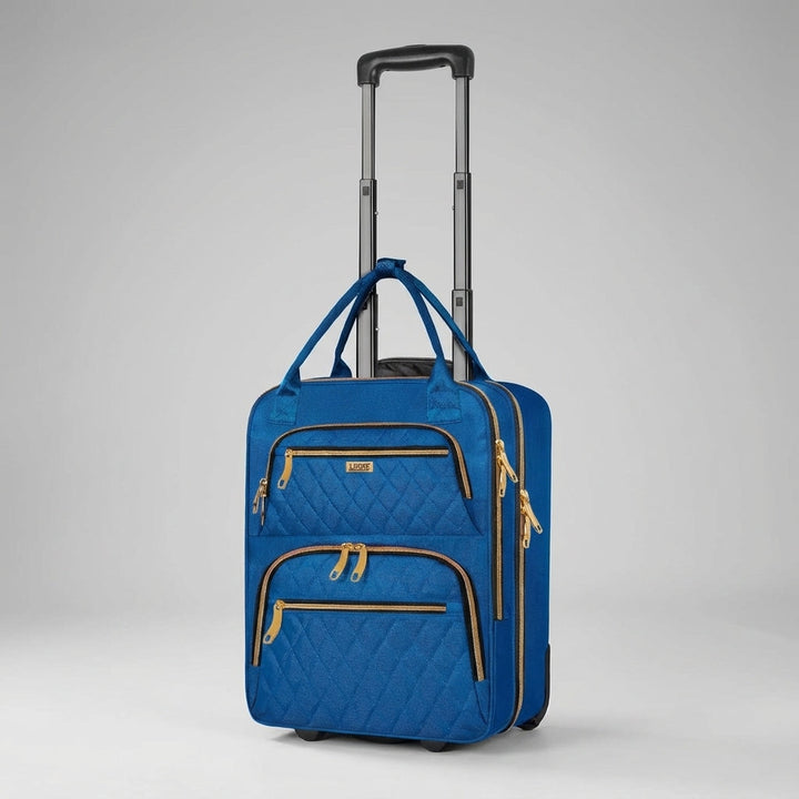 Handige onderstoelbagage SwiftSeat rolkoffer met apart laptopvak, efficiënt en compact reisaccessoire.