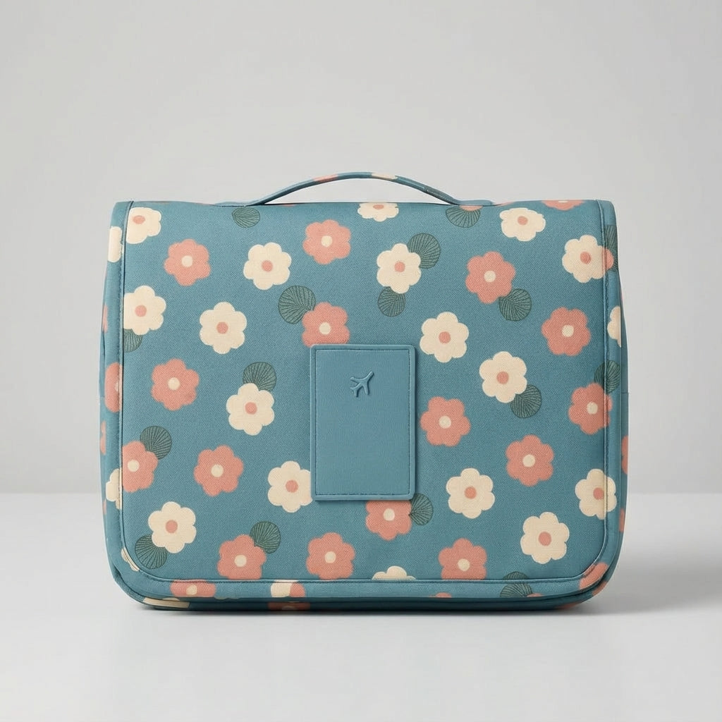 Hangende waterafstotende Toiletryx toilettas organizer; perfect voor reizen en maximale ruimtebesparing.