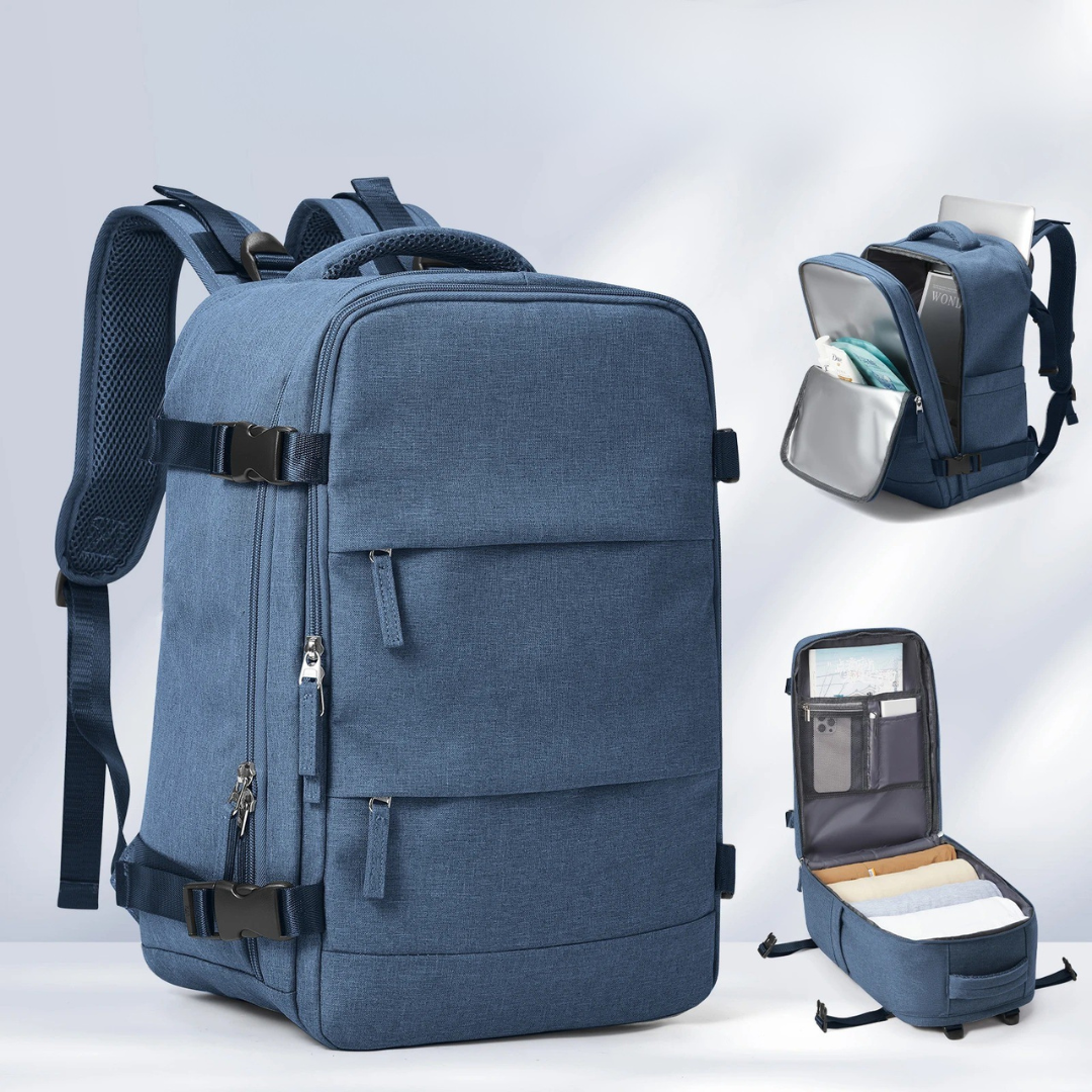 Duurzame reisrugzak met gestroomlijnd design, perfect als handbagage en compacte pendeltas voor stedentrips.
