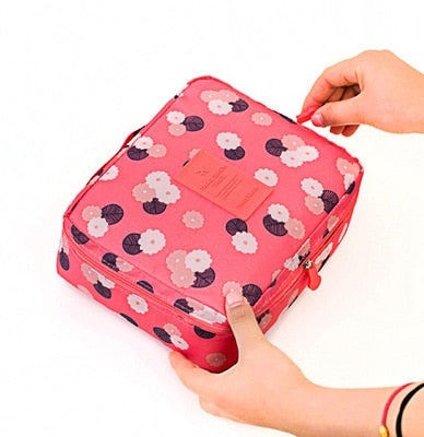 Dames waterdichte make-up toilettas, compacte organizer voor op reis met al je cosmetica.