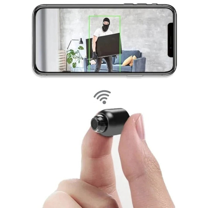 Compacte WiFi beveiligingscamera met HD nachtzicht voor thuisbewaking.