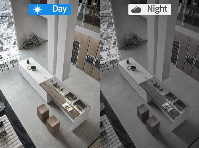 Full HD WiFi bewakingscamera met infrarood nachtzicht voor 24/7 veilige huisbeveiliging.