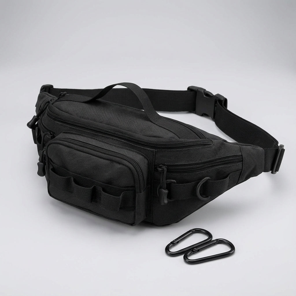 Outdoor tactische buiktas, ideaal voor wandelen en avontuur. Praktische, compacte heuptas voor essentials.