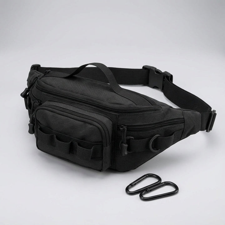 Outdoor tactische buiktas, ideaal voor wandelen en avontuur. Praktische, compacte heuptas voor essentials.