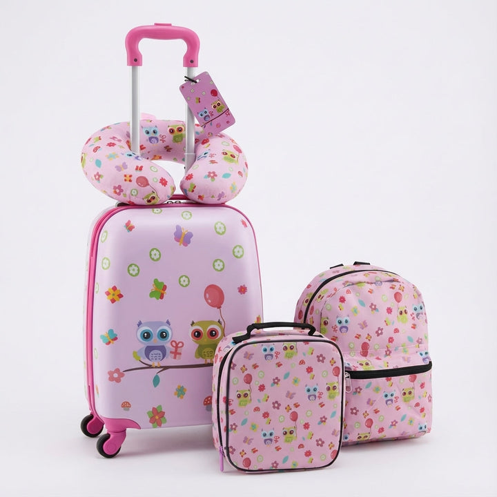 Alles-in-één kinderreisset met stevige kinderkoffer, rugzak en accessoires; perfecte kinderbagage voor elke vakantie.