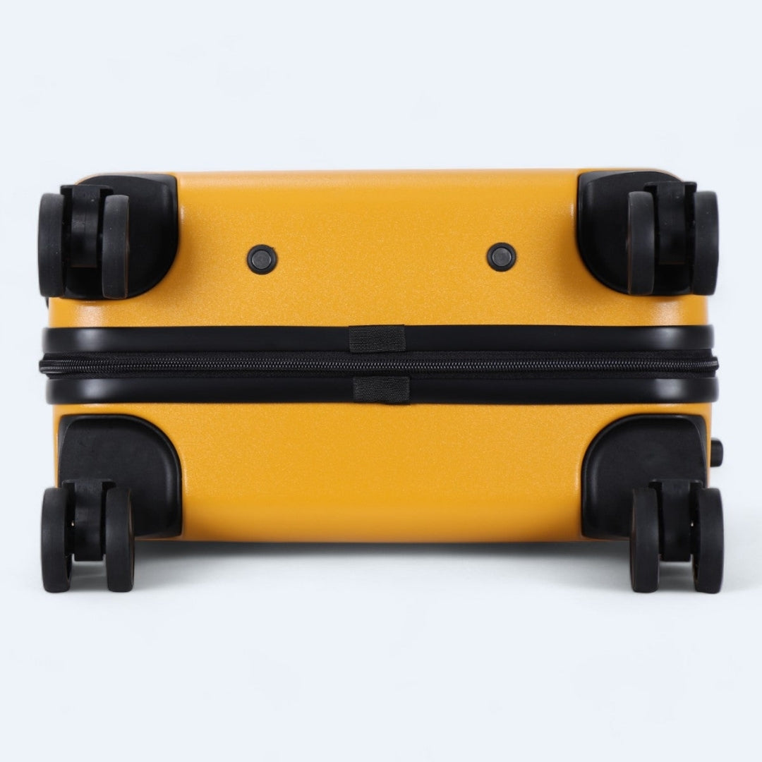 Set van drie harde reiskoffers Atlas Explorer: klein, middelgroot en groot.