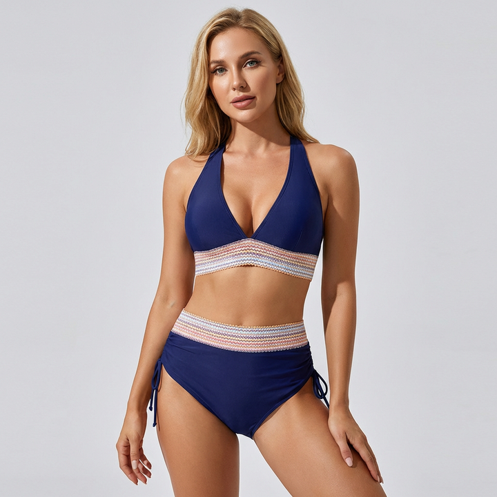 Trendy dames zwempak: corrigerende bikini met aantrekkelijke kleurblokken, ideaal voor strand