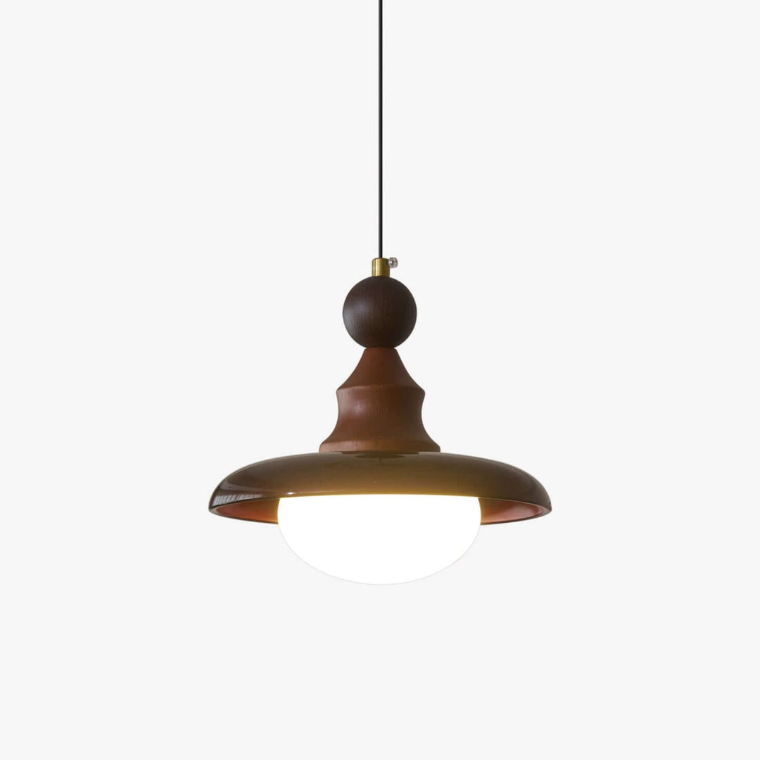 Hanglamp met houten accenten