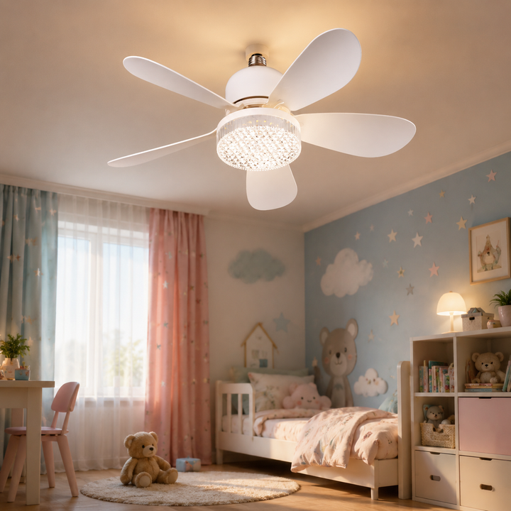 Draagbare Ventilator met Afstandsbediening en LED-Licht