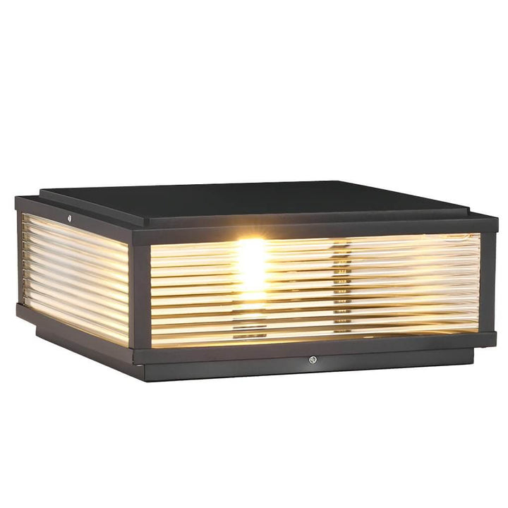 Moderne LED Buitenpaallamp met Geribbeld Glas