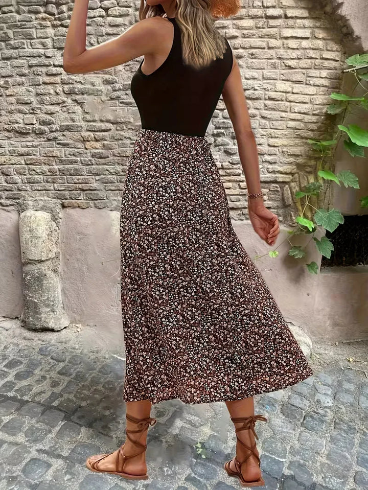 Casual dames maxi jurk met bloemenprint, comfortabel voor strand en zomerse uitjes.