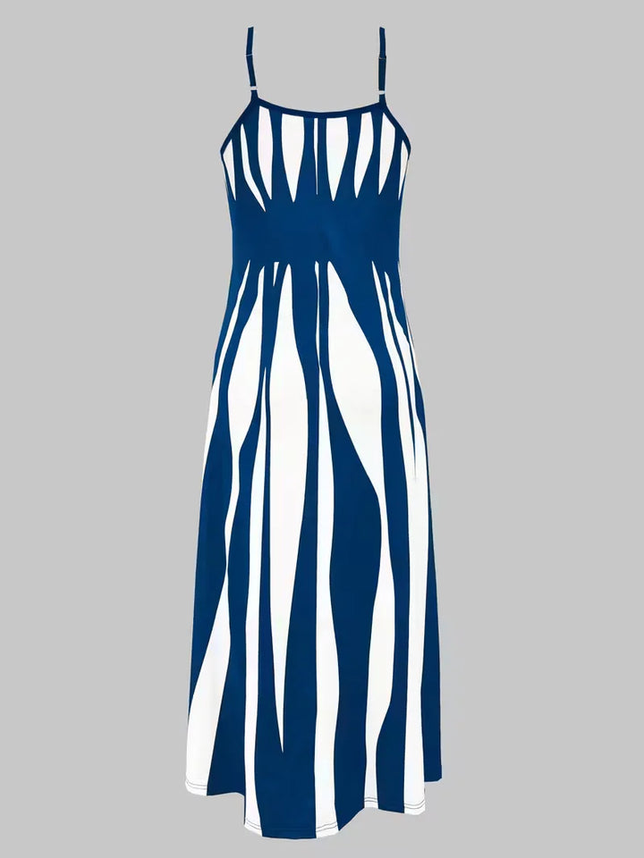 Stijlvolle A-lijn jurk voor dames, met spaghetti bandjes, comfortabel en chic.