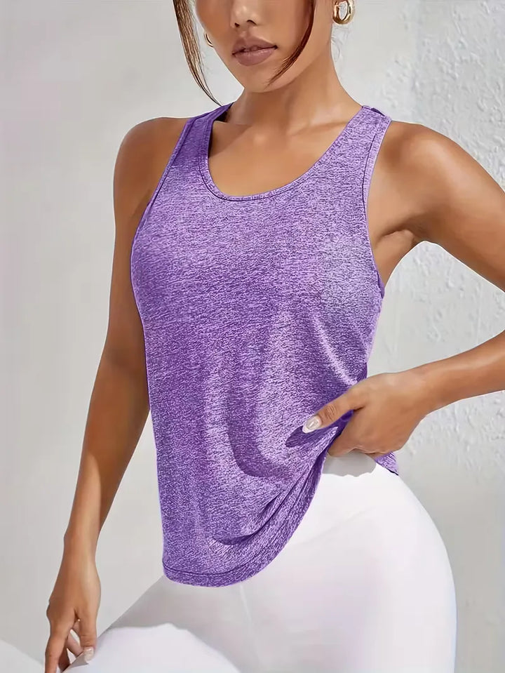 Vrouwen activewear: ademende racerback top, perfect voor fitness en casual dagen.