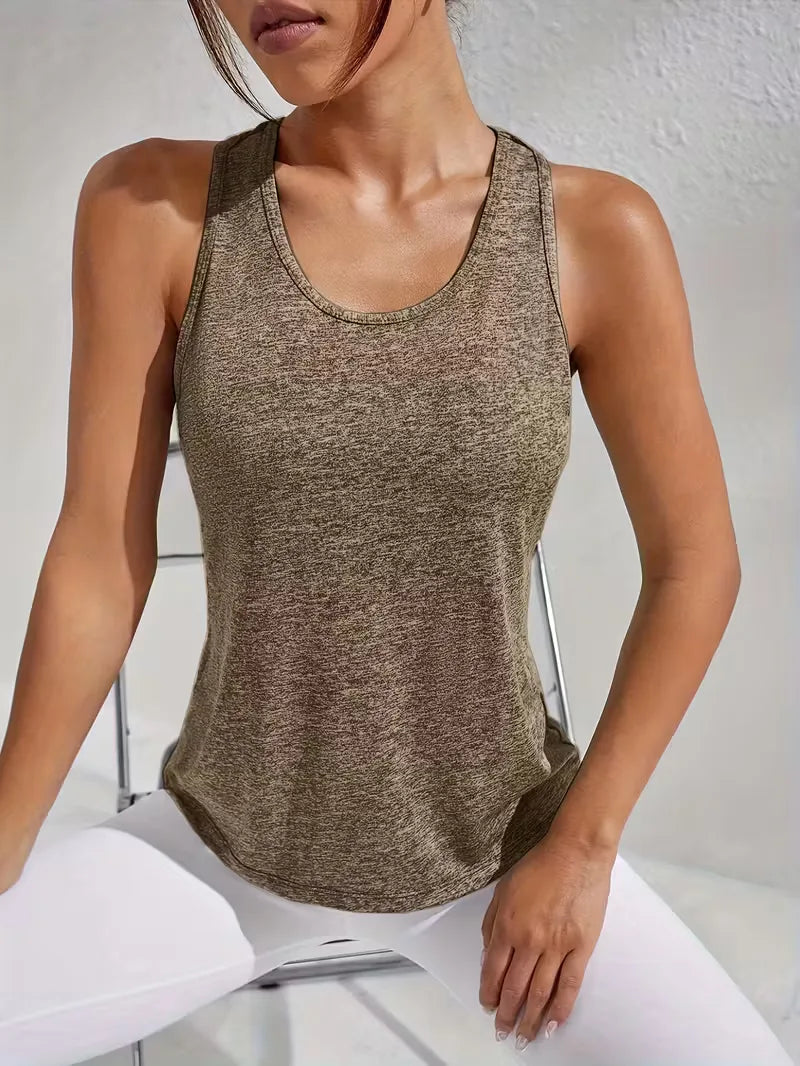 Duurzame dames sporttop, ademende racerback, voor dagelijks gebruik en yoga.