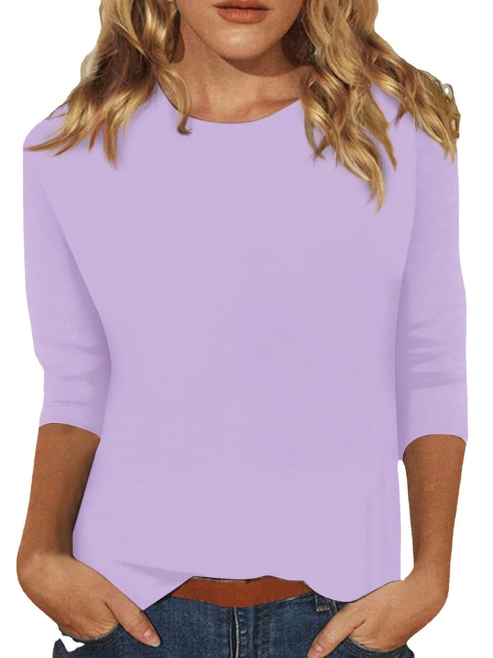 Elegante casual damestop met 3/4 mouwen, een tijdloze aanvulling op je garderobe.