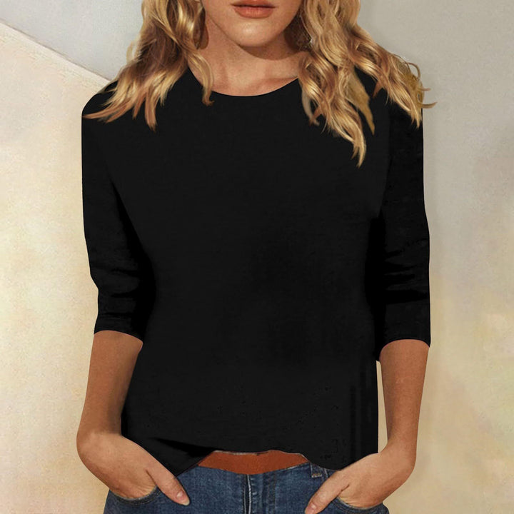 Comfortabele dames basic top met 3/4 mouwen, ideaal voor een relaxte maar stijlvolle look.