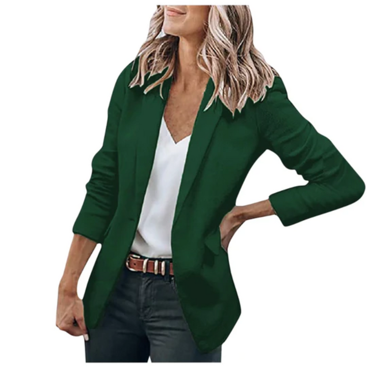 Zakelijke dames blazer getailleerd, een must-have voor elke professionele kantooroutfit, comfortabel en chic.