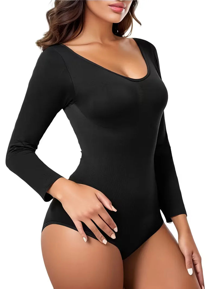 Comfortabele dames bodysuit lange mouwen, perfect als loungekleding of warme basislaag.