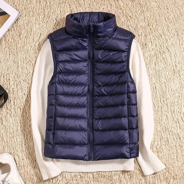 Elegante dames bodywarmer, warm en winddicht, gemaakt voor stijl en functionaliteit.