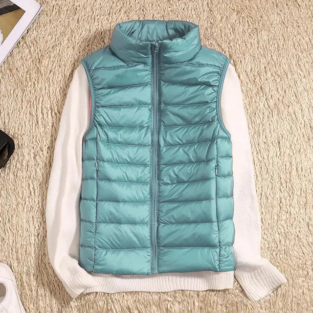 Opvouwbare lichtgewicht dames bodywarmer, perfect voor onderweg en gelaagde kleding.