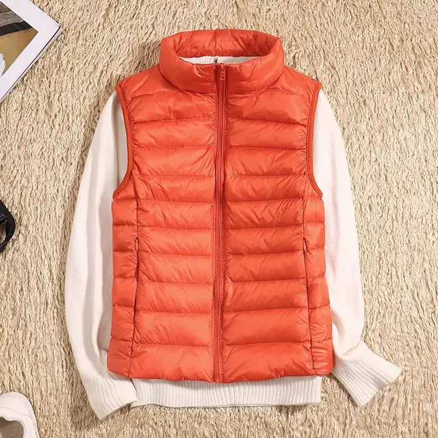 Winddichte dames bodywarmer, ultralicht en warm voor buitenactiviteiten.