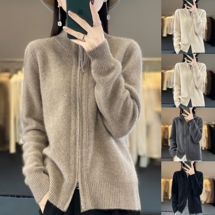 Stijlvol vrouwen vest met rits, essentieel voor een warme en comfortabele gelaagde look.