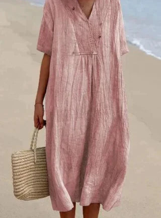 Dames jurk, casual en elegant, deze veelzijdige midi zomerjurk is een must-have voor de zomer.