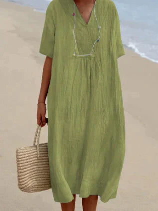 Midi zomerjurk voor dames, een elegante en modieuze keuze voor zowel casual als chique momenten.