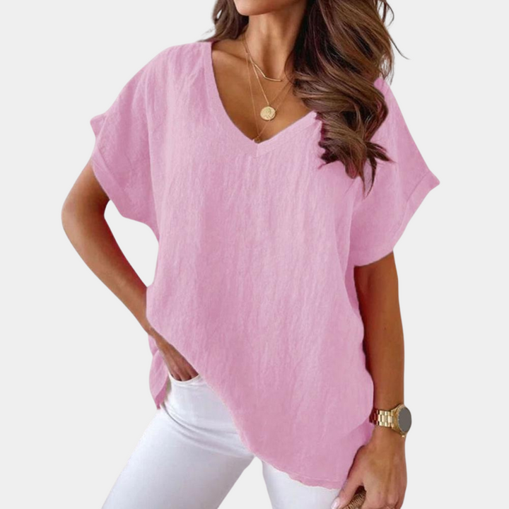 Stijlvol dames t-shirt in verschillende kleuren, comfortabele casual top met ronde hals voor een modieuze look.
