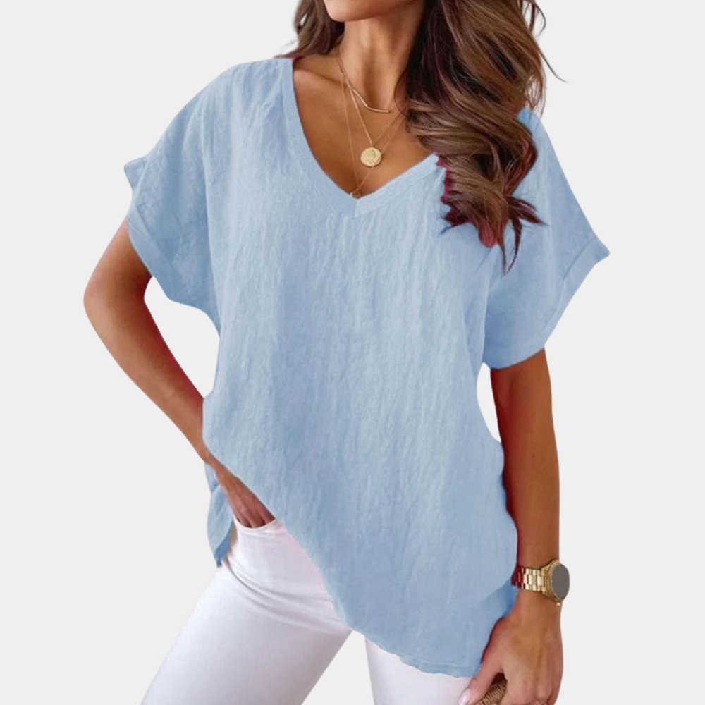 Eenvoudig en comfortabel dames t-shirt, casual top met ronde hals, ideaal voor dagelijks gebruik en veelzijdige outfits.