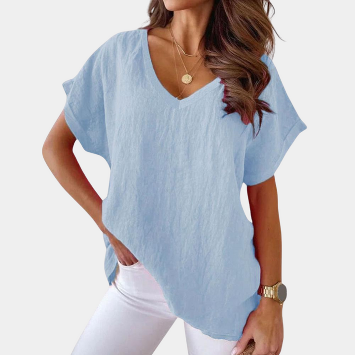Eenvoudig en comfortabel dames t-shirt, casual top met ronde hals, ideaal voor dagelijks gebruik en veelzijdige outfits.