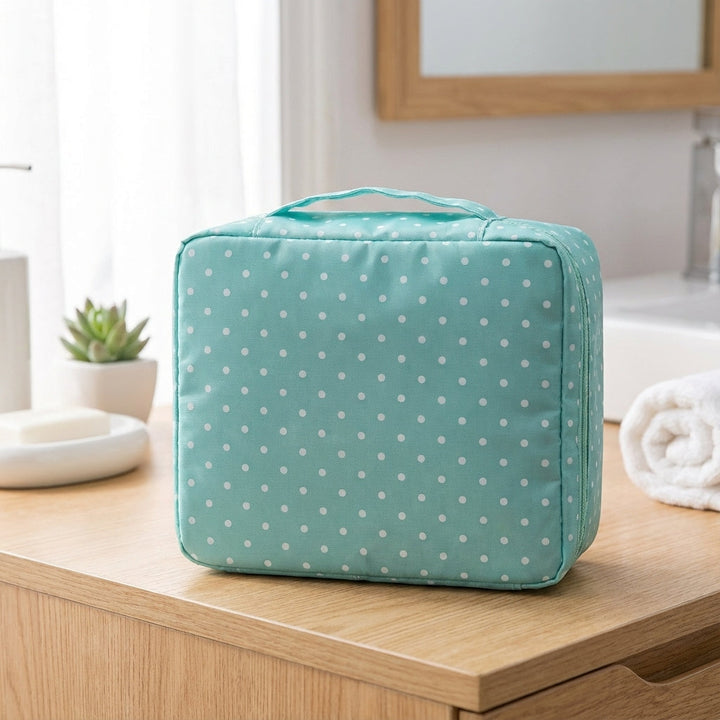 Dames compacte makeuptas met handvat, ideaal voor reizen en dagelijks gebruik. Stijlvolle cosmetica organizer.