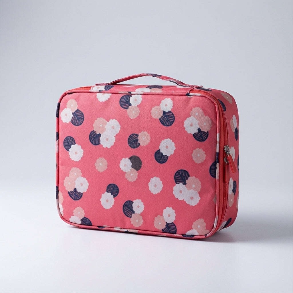 Dames reismakeuptas, compact en praktisch, houdt je cosmetica georganiseerd en binnen handbereik.