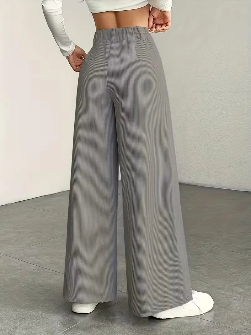 Elegante wide leg broek met hoge taille voor dames, smart casual perfect.