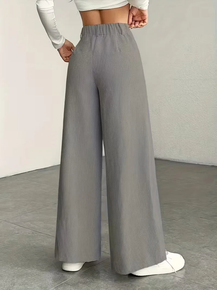 Elegante wide leg broek met hoge taille voor dames, smart casual perfect.