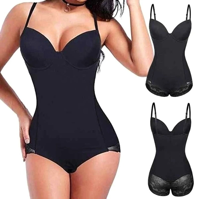 Dames corrigerend body ondergoed, zwarte bodyshaper voor een slanker silhouet, comfortabel figuurcorrigerend ondergoed.