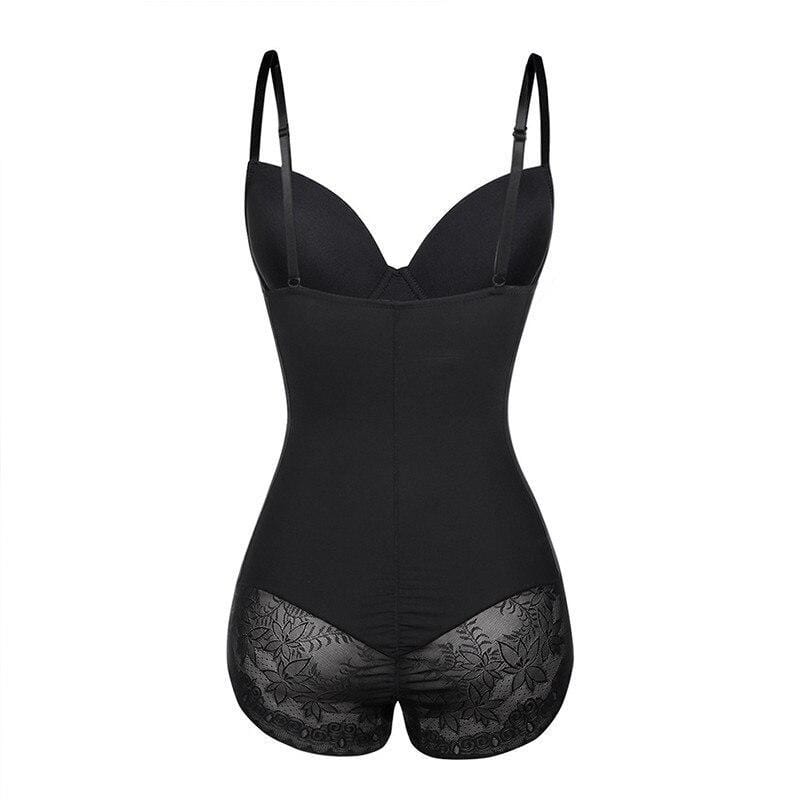 Detail van de stof van de dames corrigerende bodyshaper, ademend en zacht, voor dagelijks gebruik ondergoed.