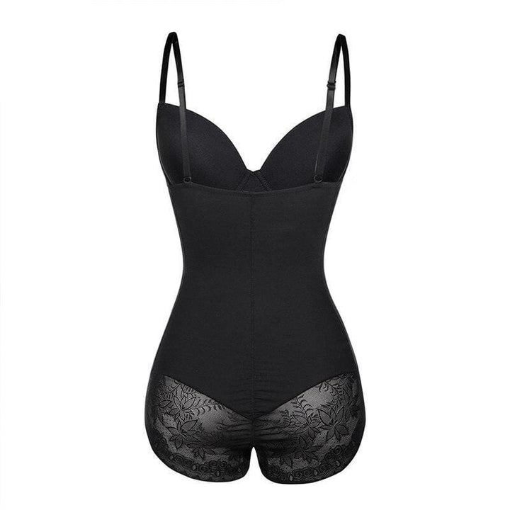 Detail van de stof van de dames corrigerende bodyshaper, ademend en zacht, voor dagelijks gebruik ondergoed.