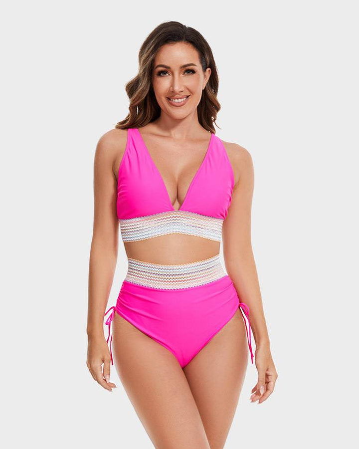 Achterkant van dames corrigerende highwaist bikini broekje, goede dekking