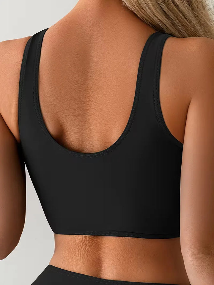 Trendy criss-cross dames bikini set, tweedelig. Hoogtaille zwemkleding die stijl en comfort combineert.