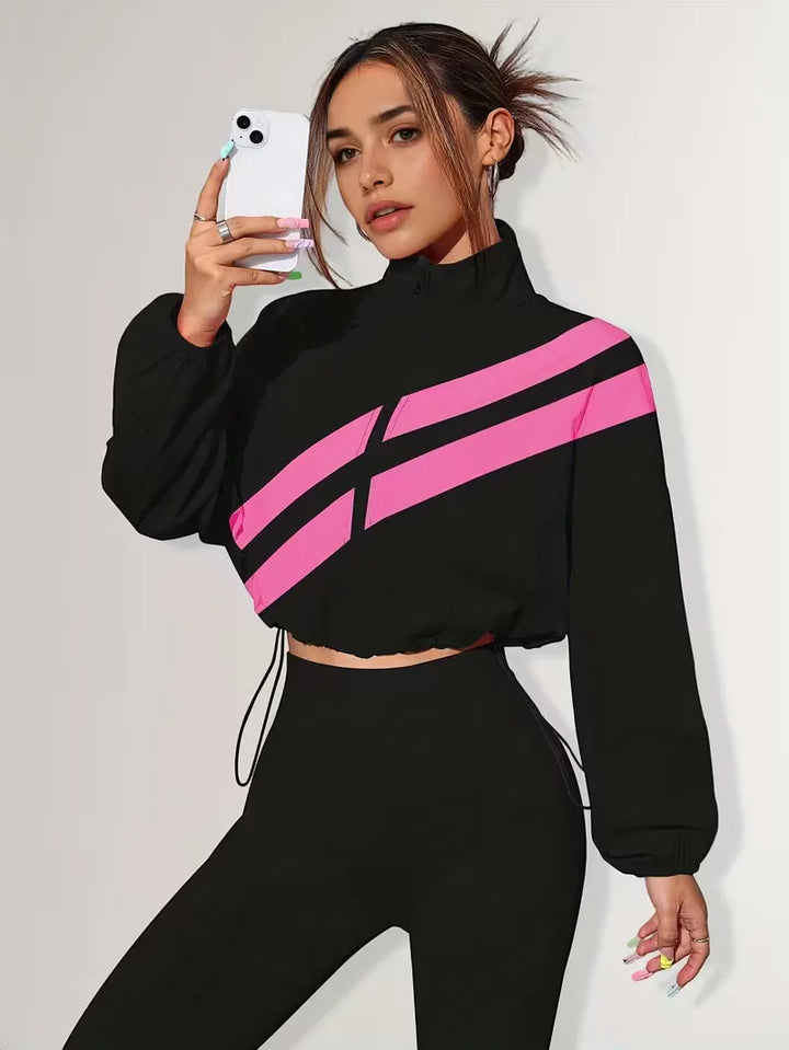 Comfortabel dames track jacket, cropped, met rits en modebewust design.