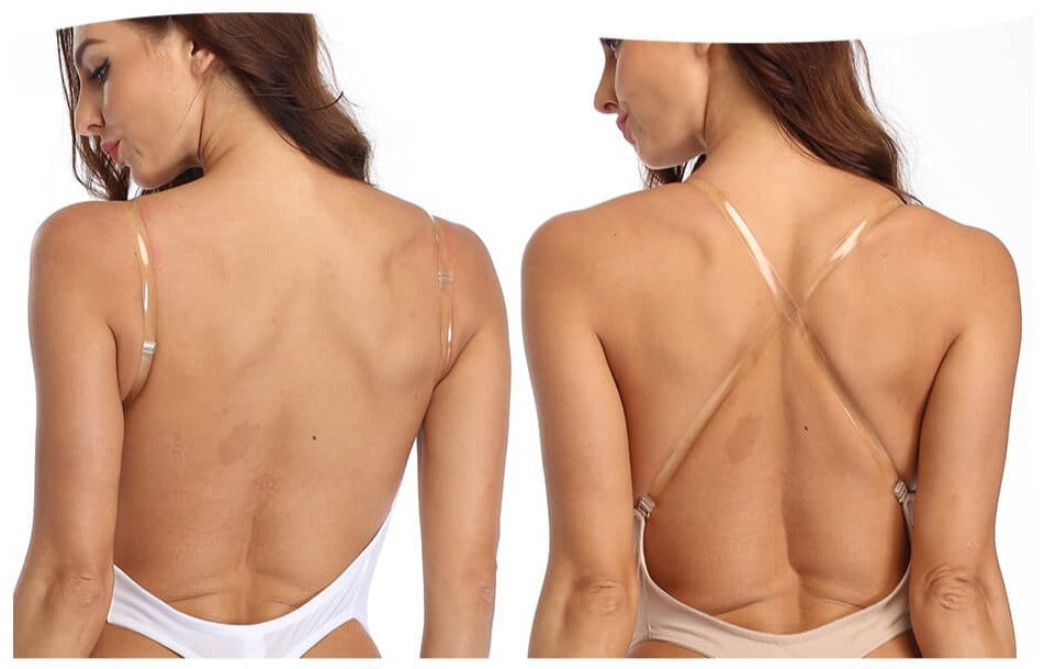 Onzichtbare dames bodyshaper met diepe V-hals en rugloos design voor een glad silhouet.